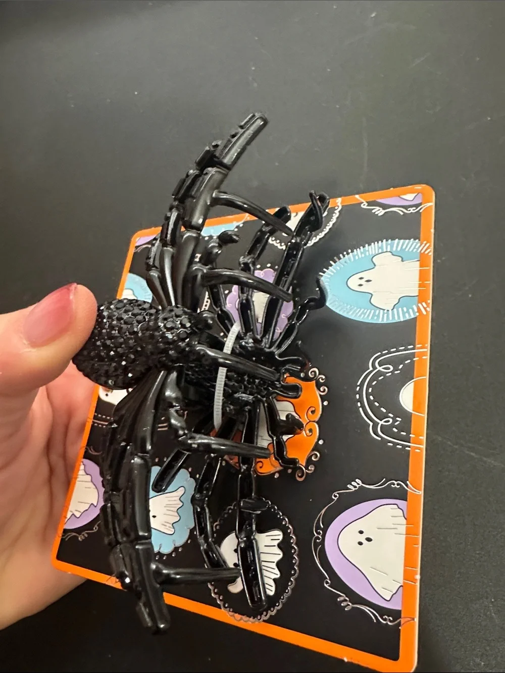 Piper K black spider metal hair clip